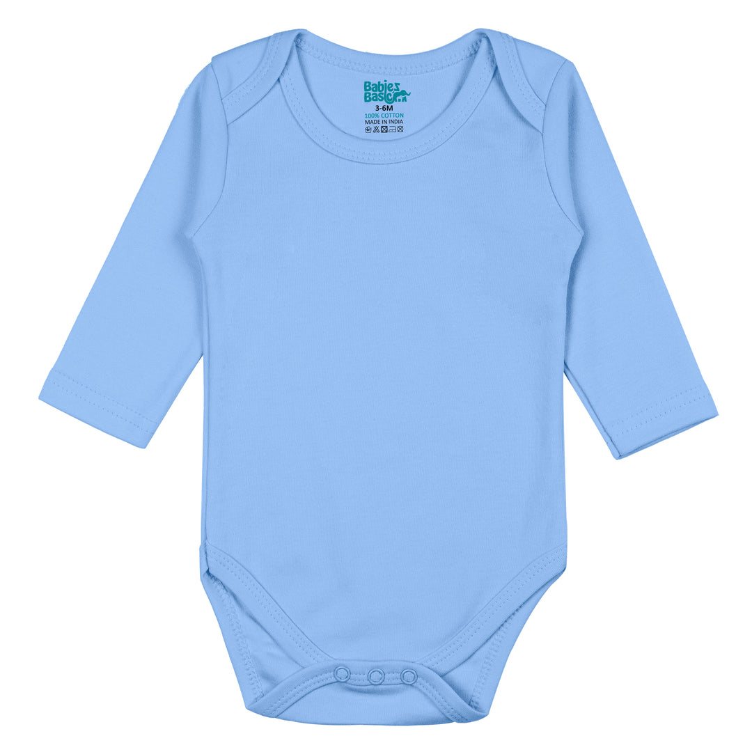 Babies Basic - 4pc-Set - 100% Cotton LongSleeve Bodysuit ‚Green, Beige, Blue, Mocha