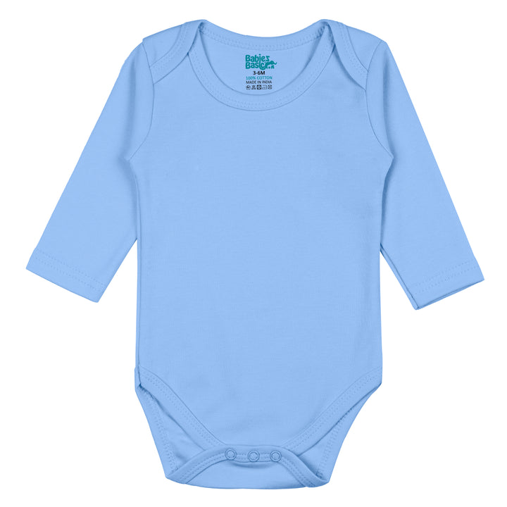 Babies Basic - 4pc-Set - 100% Cotton LongSleeve Bodysuit ‚Green, Beige, Blue, Mocha