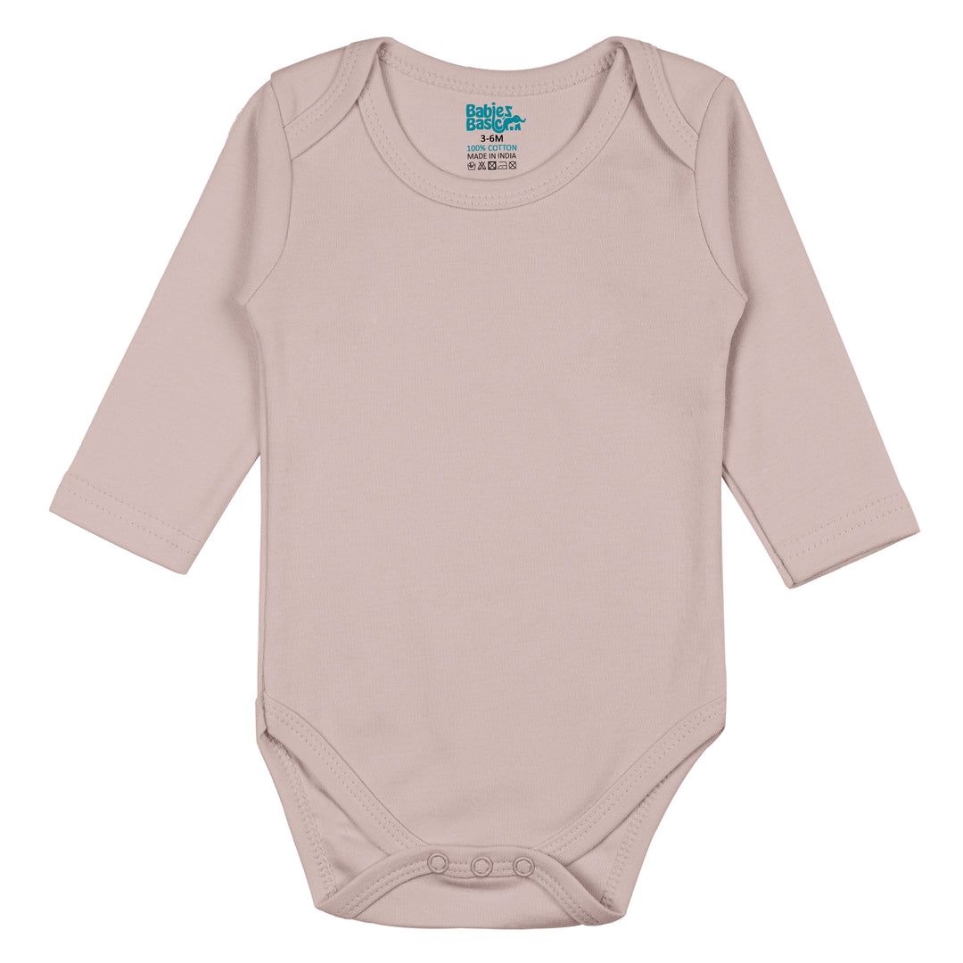 Babies Basic - 4pc-Set - 100% Cotton LongSleeve Bodysuit ‚Green, Beige, Blue, Mocha