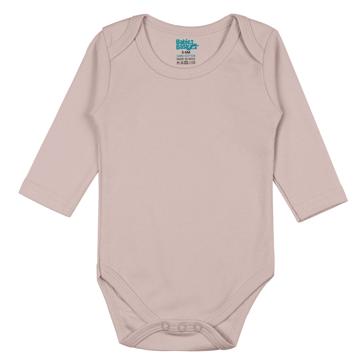 Babies Basic - 4pc-Set - 100% Cotton LongSleeve Bodysuit ‚Green, Beige, Blue, Mocha