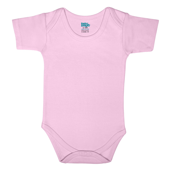 Babies Basic - 3pc-Set - 100% Cotton Short Sleeves Bodysuit ‚Pink, Lavender, L.Pink