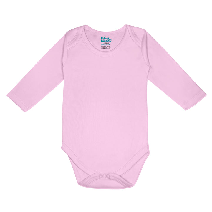 Babies Basic - 3pc-Set - 100% Cotton Long Sleeves Bodysuit ‚Pink, Lavender, L.Pink