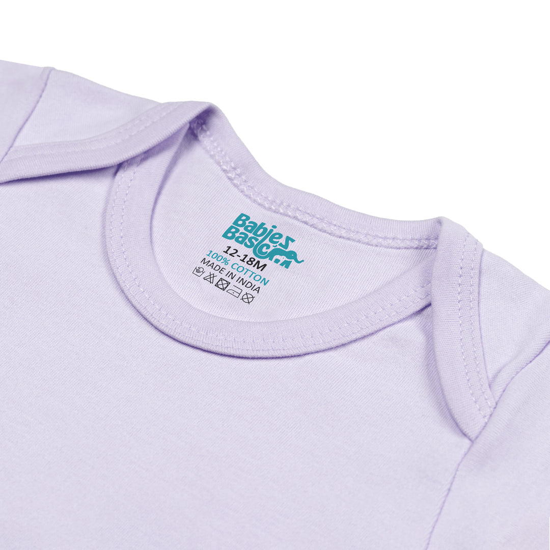 Babies Basic - 3pc-Set - 100% Cotton Long Sleeves Bodysuit ‚Pink, Lavender, L.Pink