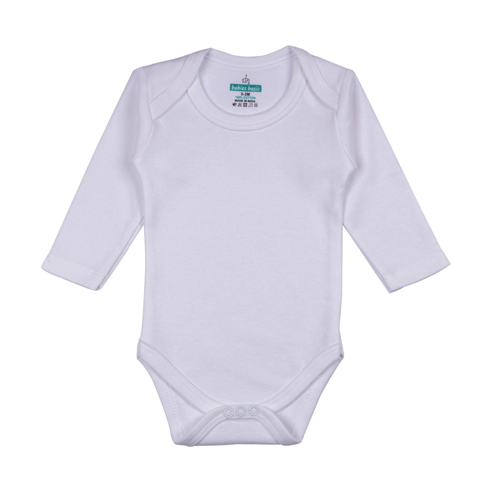 Babies Basic - 6pc-Set - 100% Cotton LongSleeve Bodysuit ‚ Pink, Lemon, White, Brown, Blue, Orange