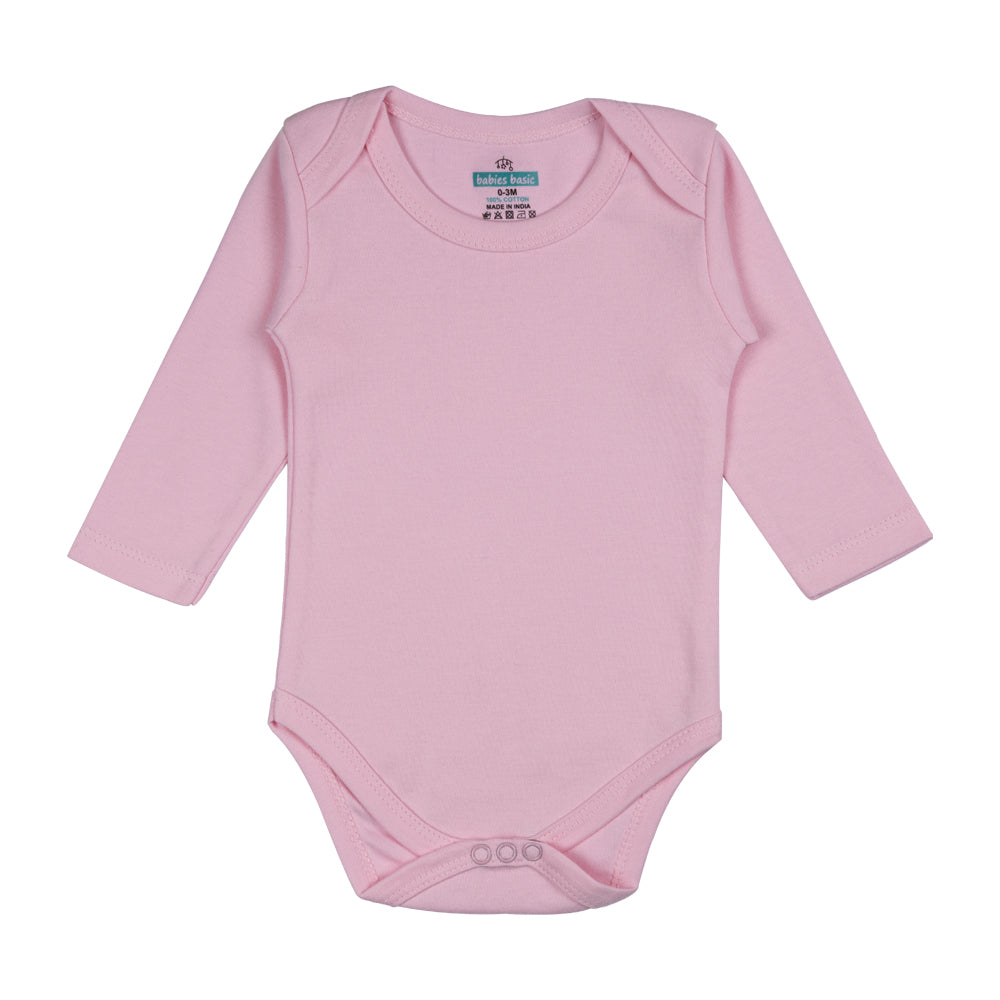 Babies Basic - 6pc-Set - 100% Cotton LongSleeve Bodysuit ‚ Pink, Lemon, White, Brown, Blue, Orange