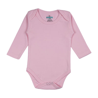 Babies Basic - 6pc-Set - 100% Cotton LongSleeve Bodysuit ‚ Pink, Lemon, White, Brown, Blue, Orange