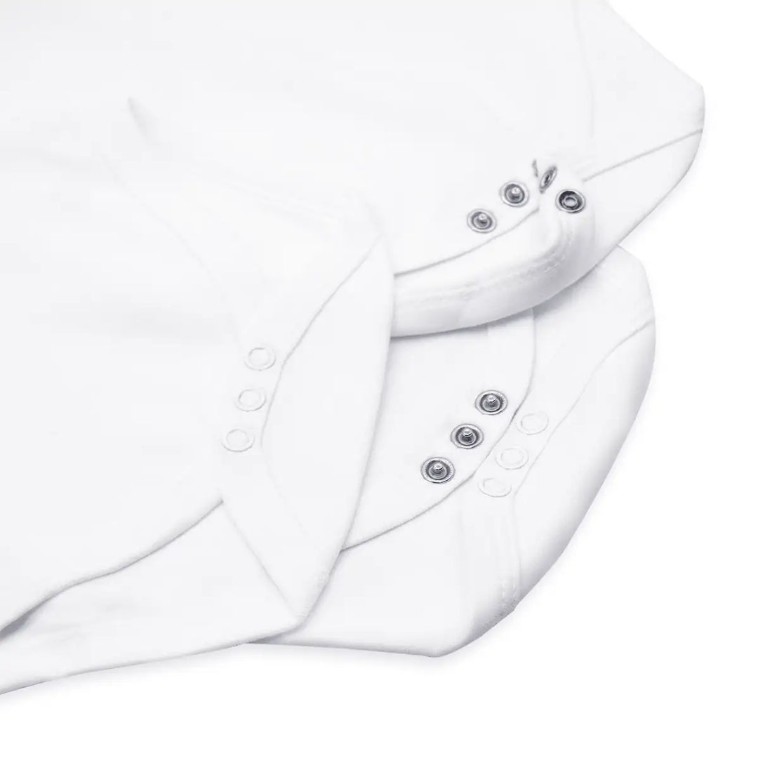 Babies Basic 100% Super Combed Cotton, Short Sleeves Romper/Bodysuit, for New Born to 24months. Set of 9 - White