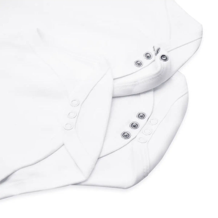 Babies Basic 100% Super Combed Cotton, Short Sleeves Romper/Bodysuit, for New Born to 24months. Set of 9 - White