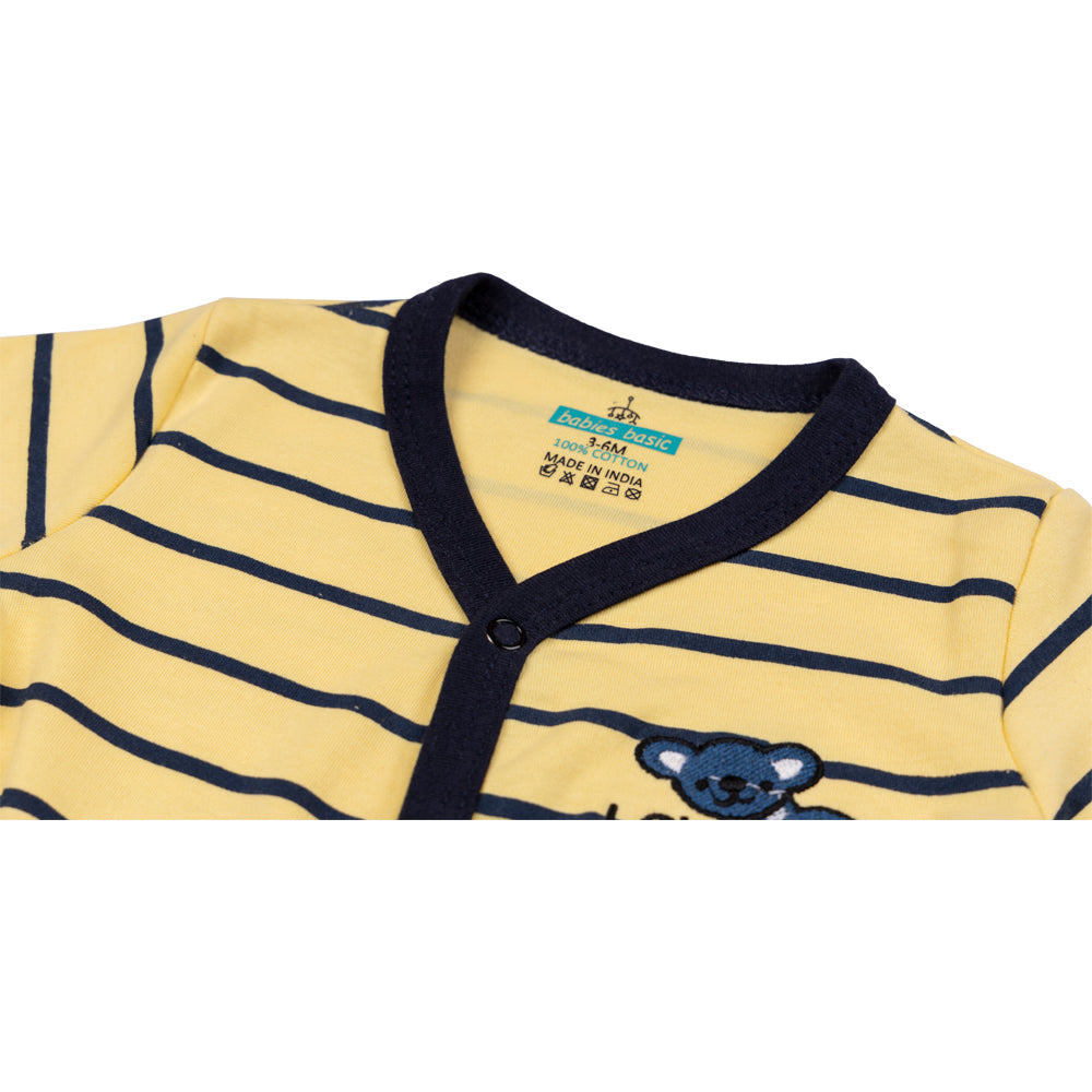 BabiesBasic 100% cotton Printed Long Sleeves Jumpsuit/Romper/Sleepsuit with feet covering for babies