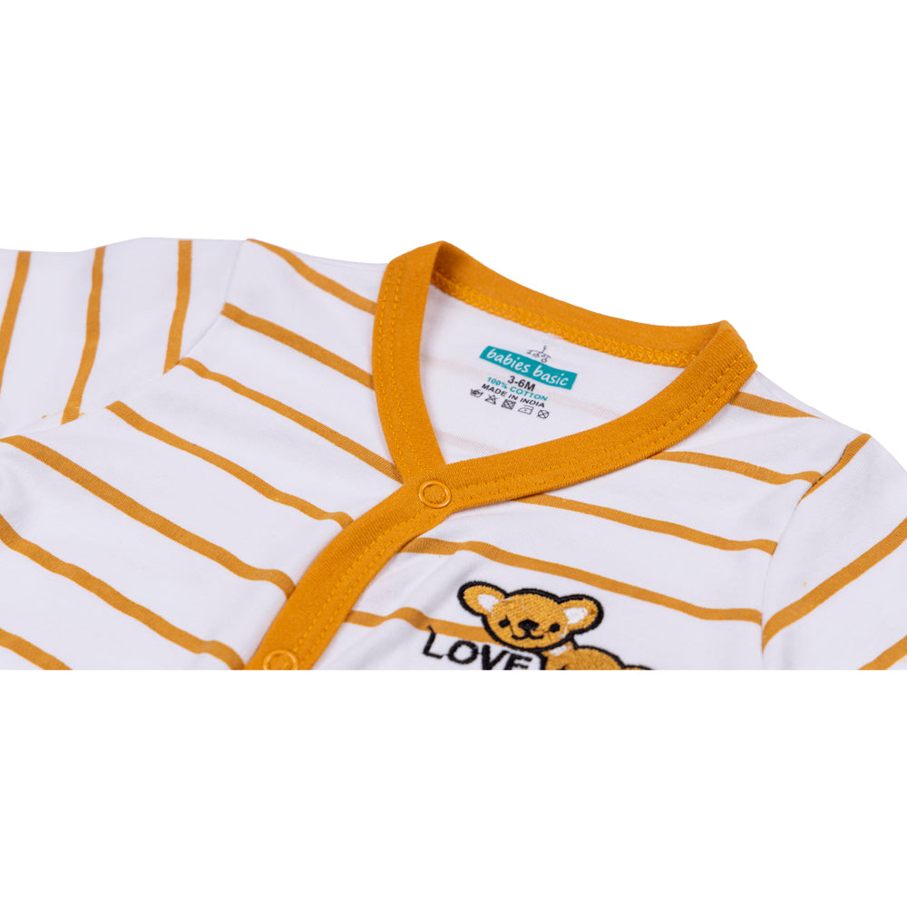 BabiesBasic 100% cotton Printed Long Sleeves Jumpsuit/Romper/Sleepsuit with feet covering for babies