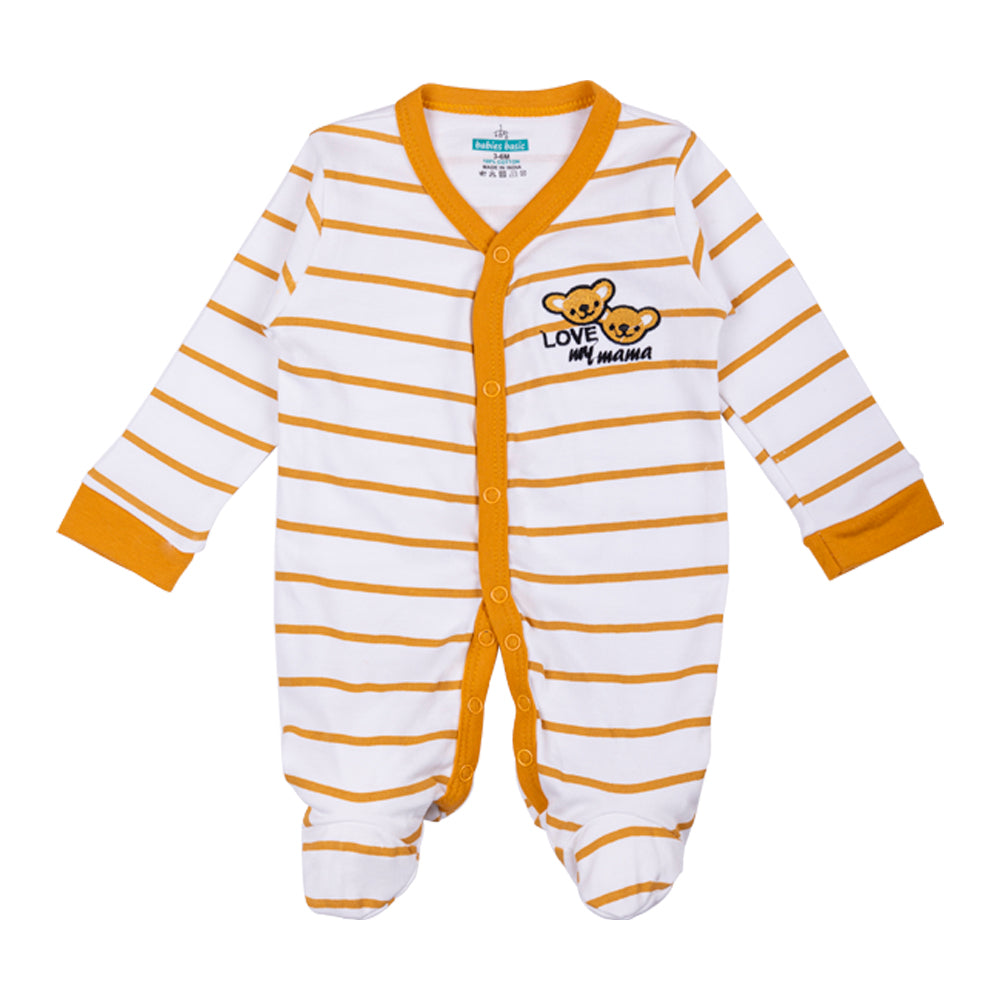 BabiesBasic 100% cotton Printed Long Sleeves Jumpsuit/Romper/Sleepsuit with feet covering for babies