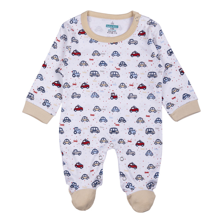 Babiesbasic 5 Piece Unisex Baby Clothing Set - Peach | 100% Cotton | Bright & Cheerful