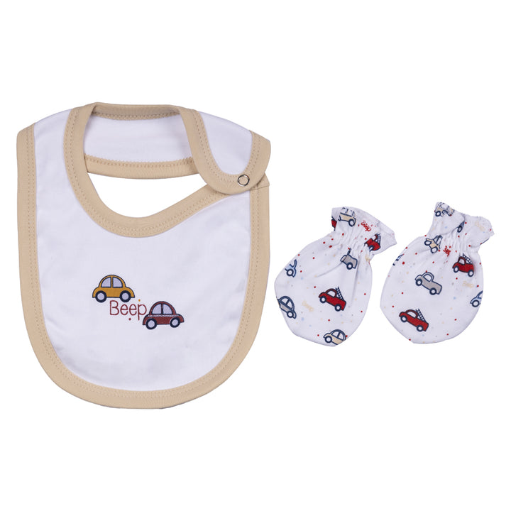 Babiesbasic 5 Piece Unisex Baby Clothing Set - Peach | 100% Cotton | Bright & Cheerful