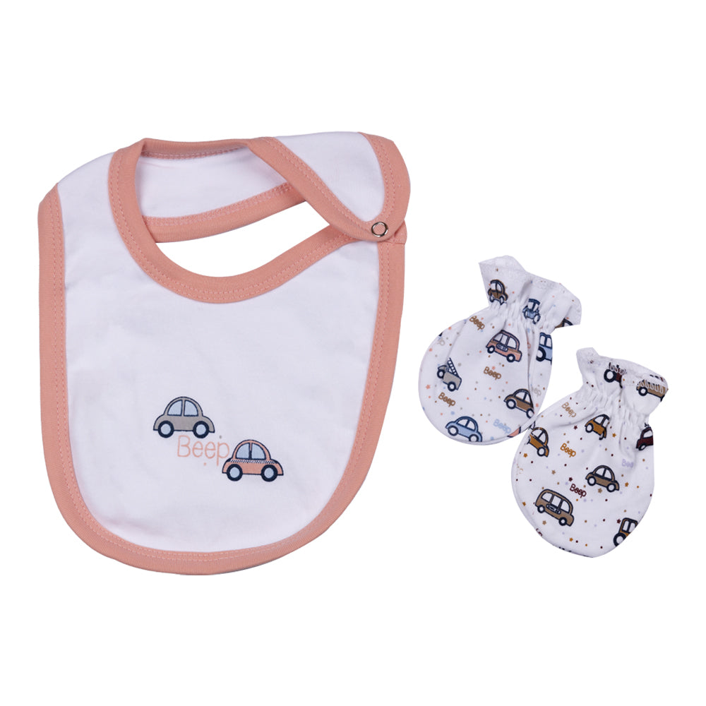 Babiesbasic 5 Piece Unisex Baby Clothing Set - Peach | 100% Cotton | Bright & Cheerful