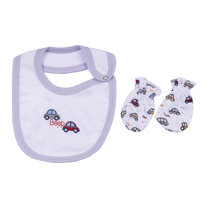 Babiesbasic 5 Piece Unisex Baby Clothing Set - Peach | 100% Cotton | Bright & Cheerful