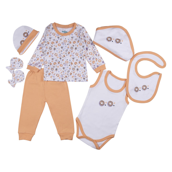 Seven Piece Unisex 100% Cotton Gift Set - Green | Soft & Versatile Baby Essentials