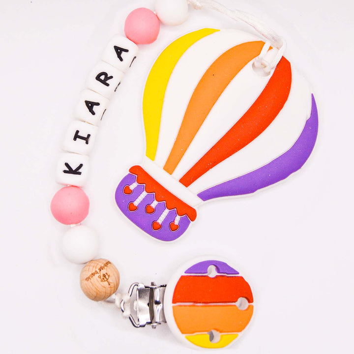 Customized Pacifier Clip - Rainbow Parachute